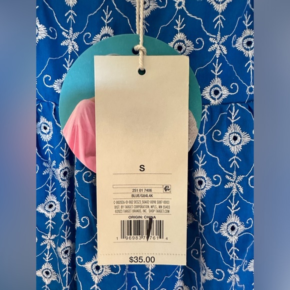 RHODE x Target Light Blue Eyelet Mini Dress - Picture 15 of 16